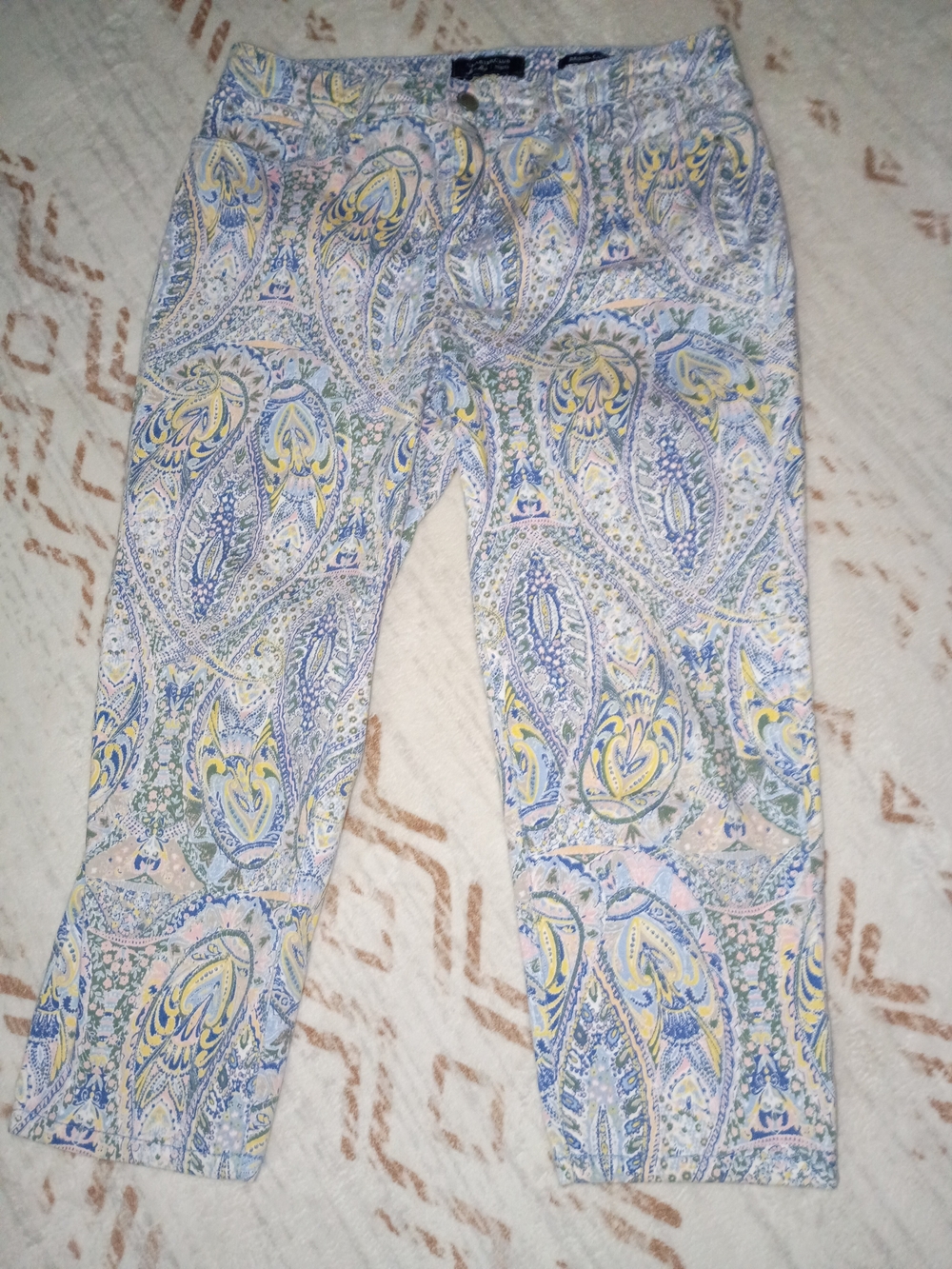 Charter Club Bristol Capri Pants Women’s 8P Paisley Multicolor Cotton Blend